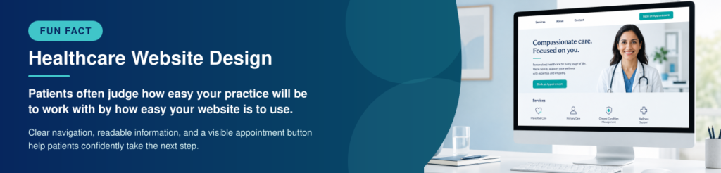 Healthcare fun fact woman on a monitor