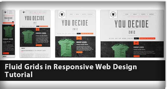 "Illustration showing how responsive web design uses fluid grids to adapt website layouts across desktop, tablet, and mobile screen sizes."