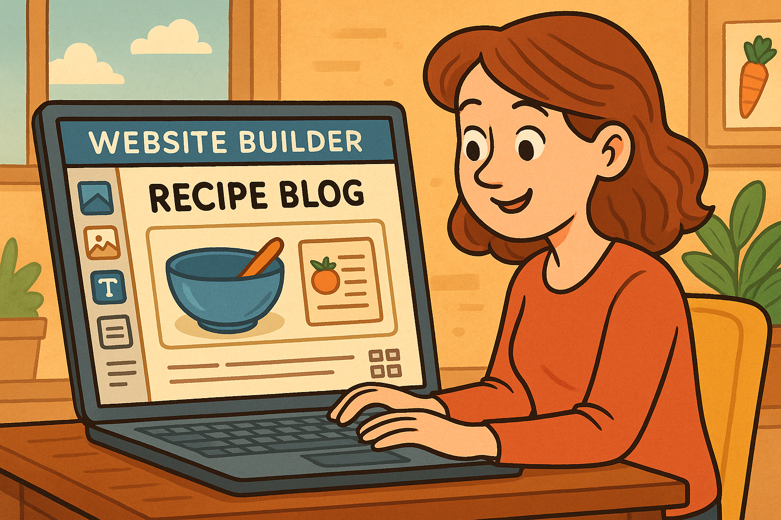 woman making recipe blog