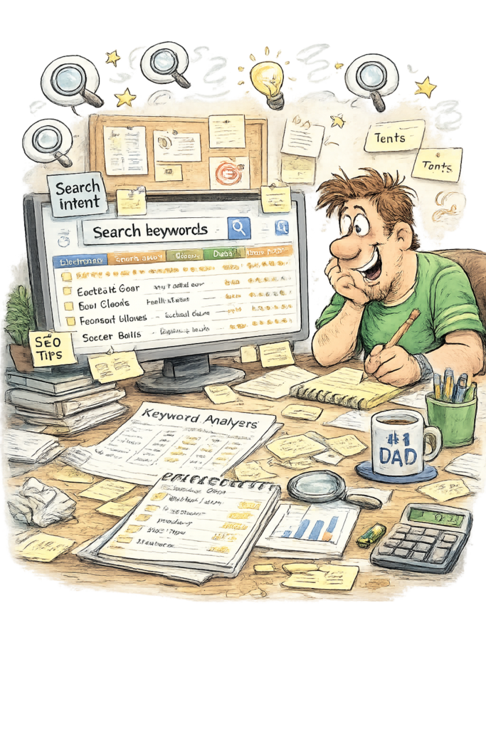 Search engine results page analysis showing featured snippets, ads, and keyword intent clues for better content decisions.