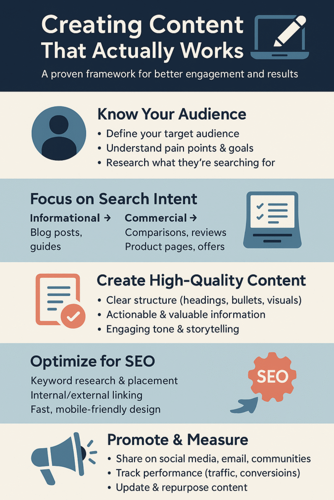 Blog post optimized with on-page SEO including H1, H2, meta description, and internal links.