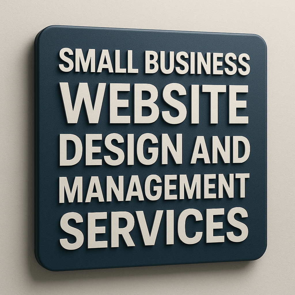 “Small business owner using all-in-one website builder included in professional small business website design and management services.”