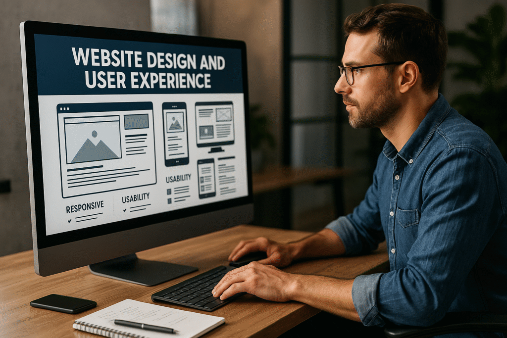 Professional web developer creating responsive layouts focused on user experience and usability optimization.