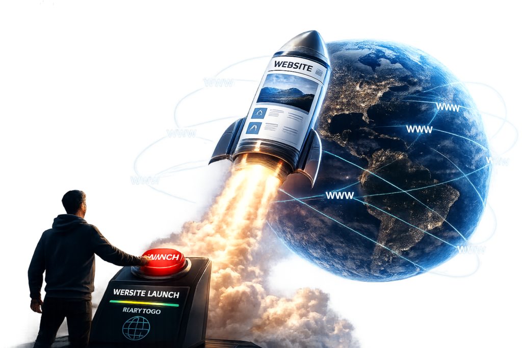 rocket taking of and leaving earth