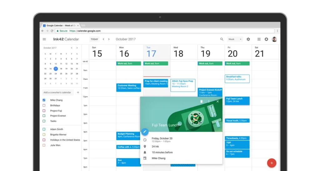 Medical office manager setting Google Calendar reminders for patient review follow-ups