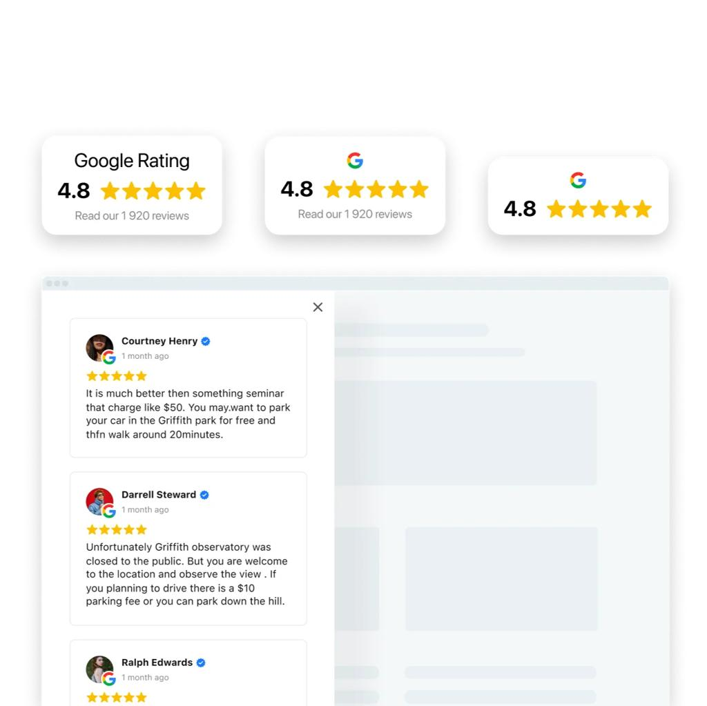 Local business building trust with positive reviews