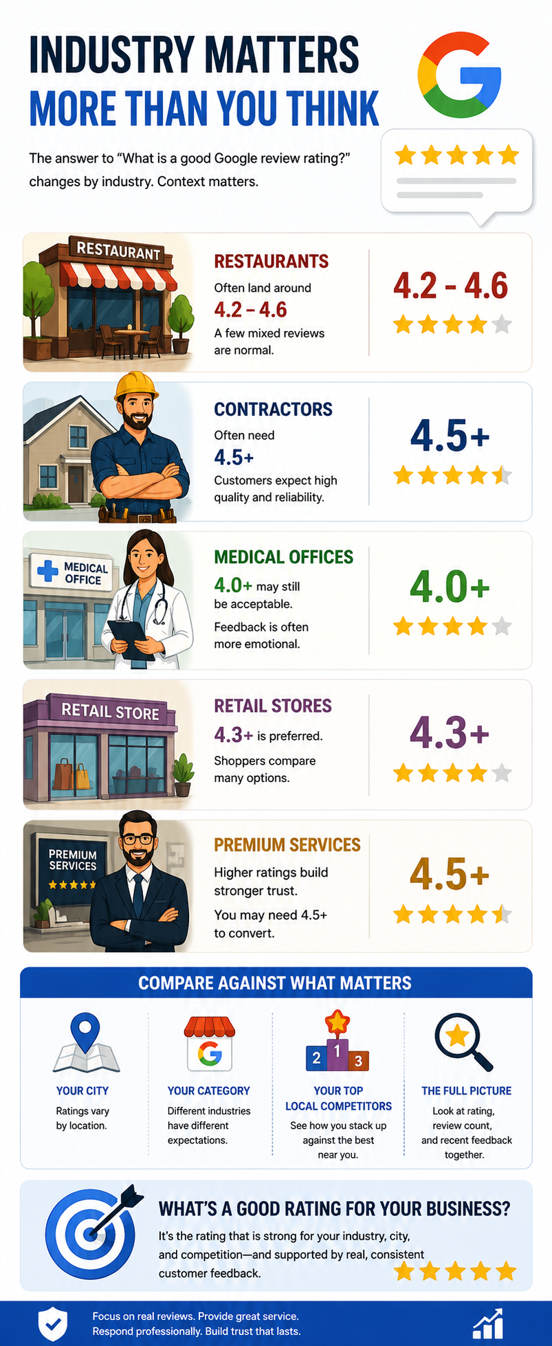 Small business review profile showing how Google ratings affect calls and sales