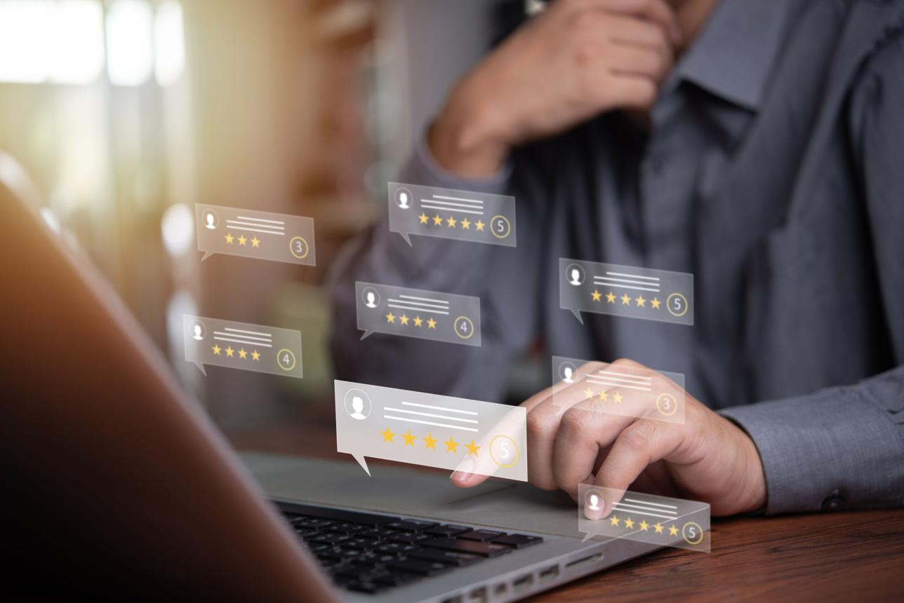 Customer satisfaction shown through 5-star rating