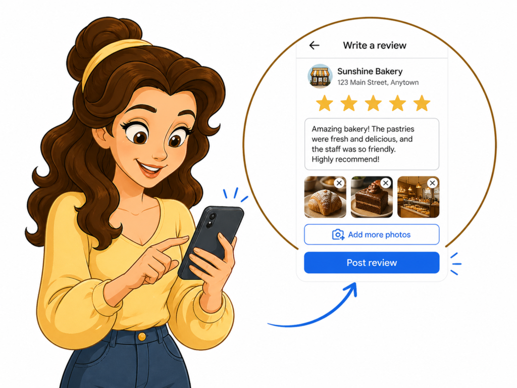 Business listing on Google with customer review and rating features.