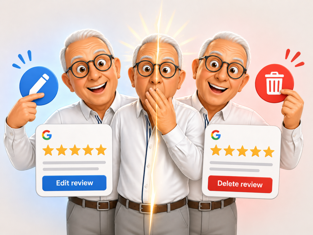 Business owner reviewing Google reviews after Google's latest search engine update.