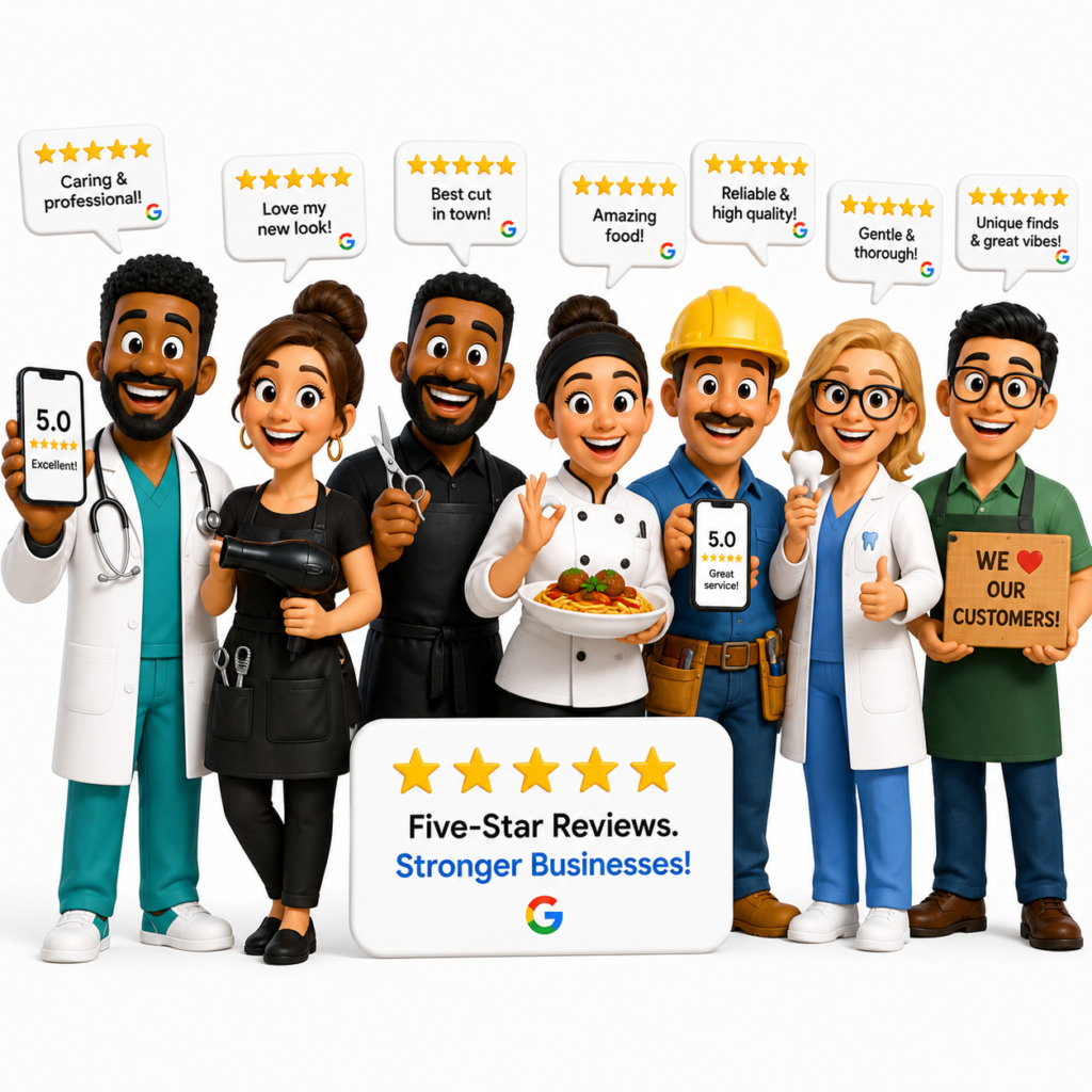 Business owner using a Google review management service company to automate review requests, respond professionally to feedback, and strengthen online reputation visibility.