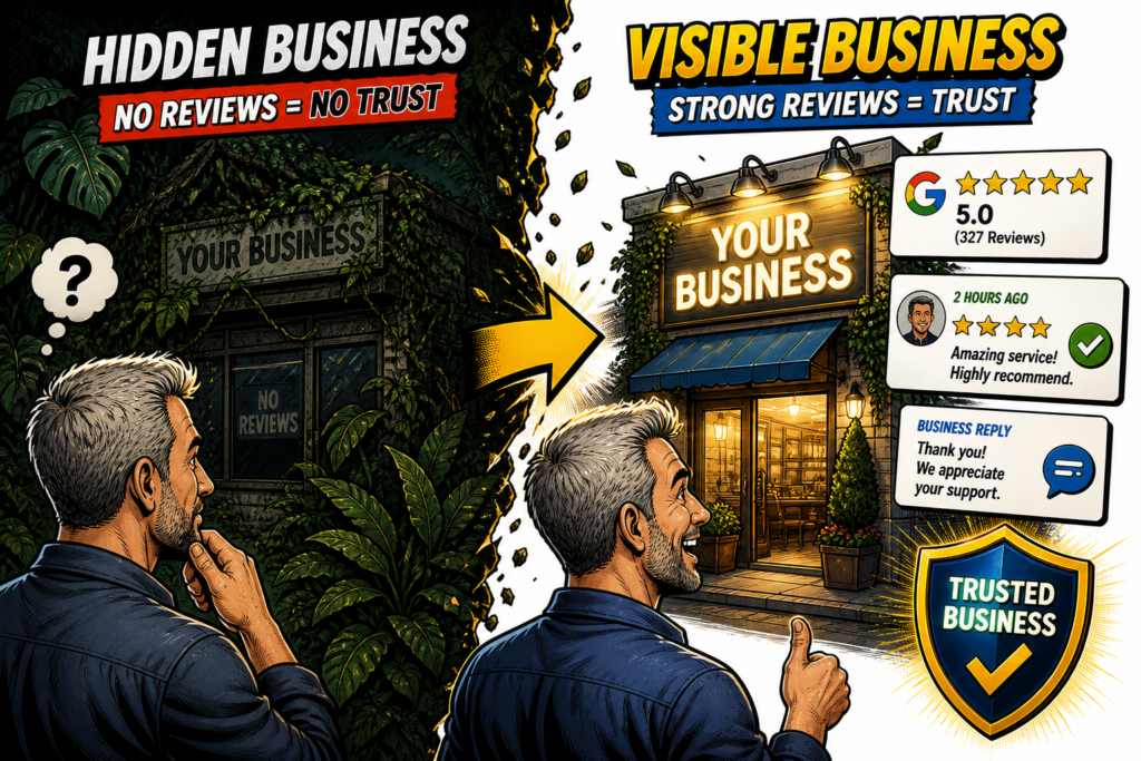 Local business using Google review management to build customer trust