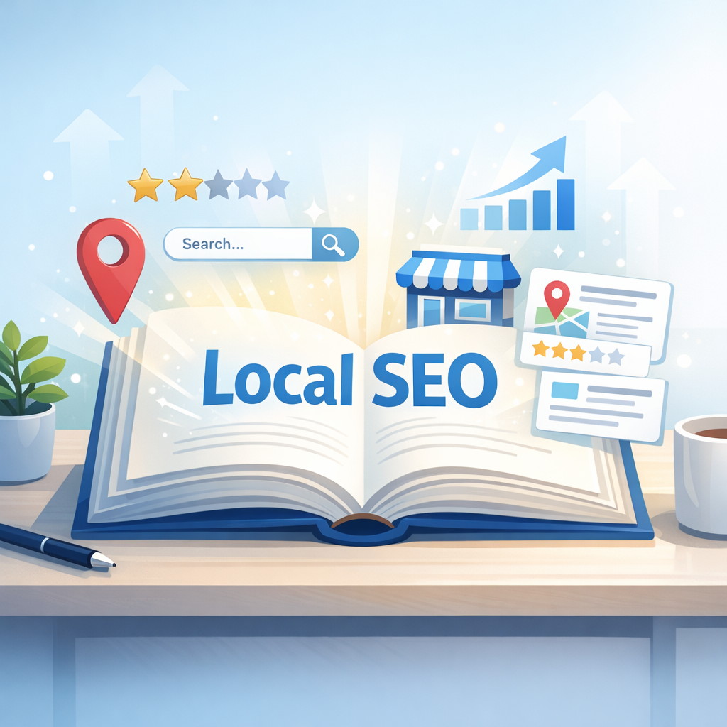 Local SEO ranking factors including relevance, distance, prominence, reviews, backlinks, citations, and business profile accuracy.