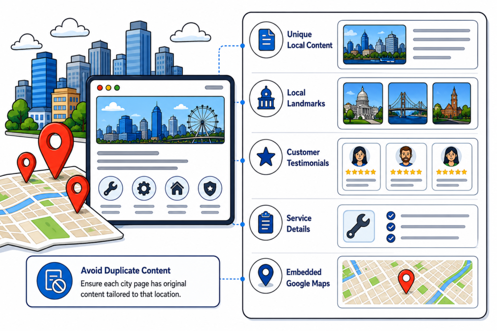 Small business local SEO checklist with Google Business Profile updates, local keywords, citations, reviews, and mobile-friendly website improvements.