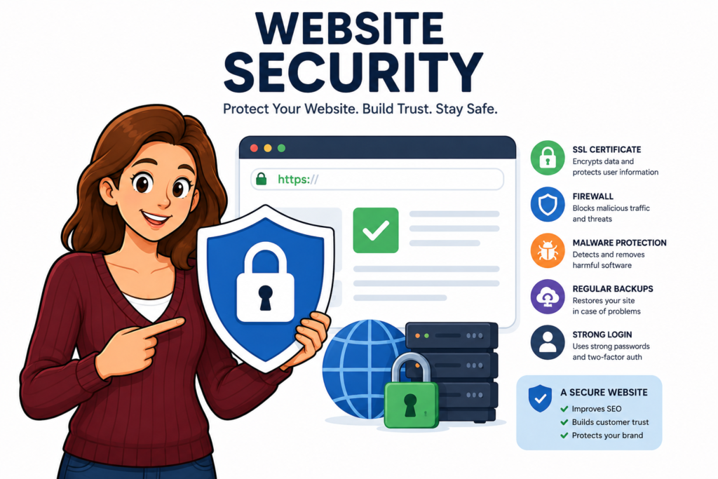 Digital SEO strategy board showing important performance factors like search intent, content structure, authority links, technical SEO, and analytics tracking.