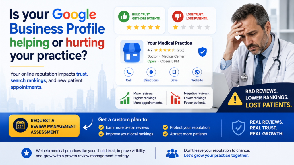 Physician office discussing digital marketing strategy