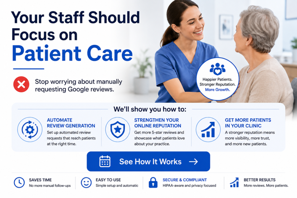 Let your staff focus on patients let us focus on your google reviews